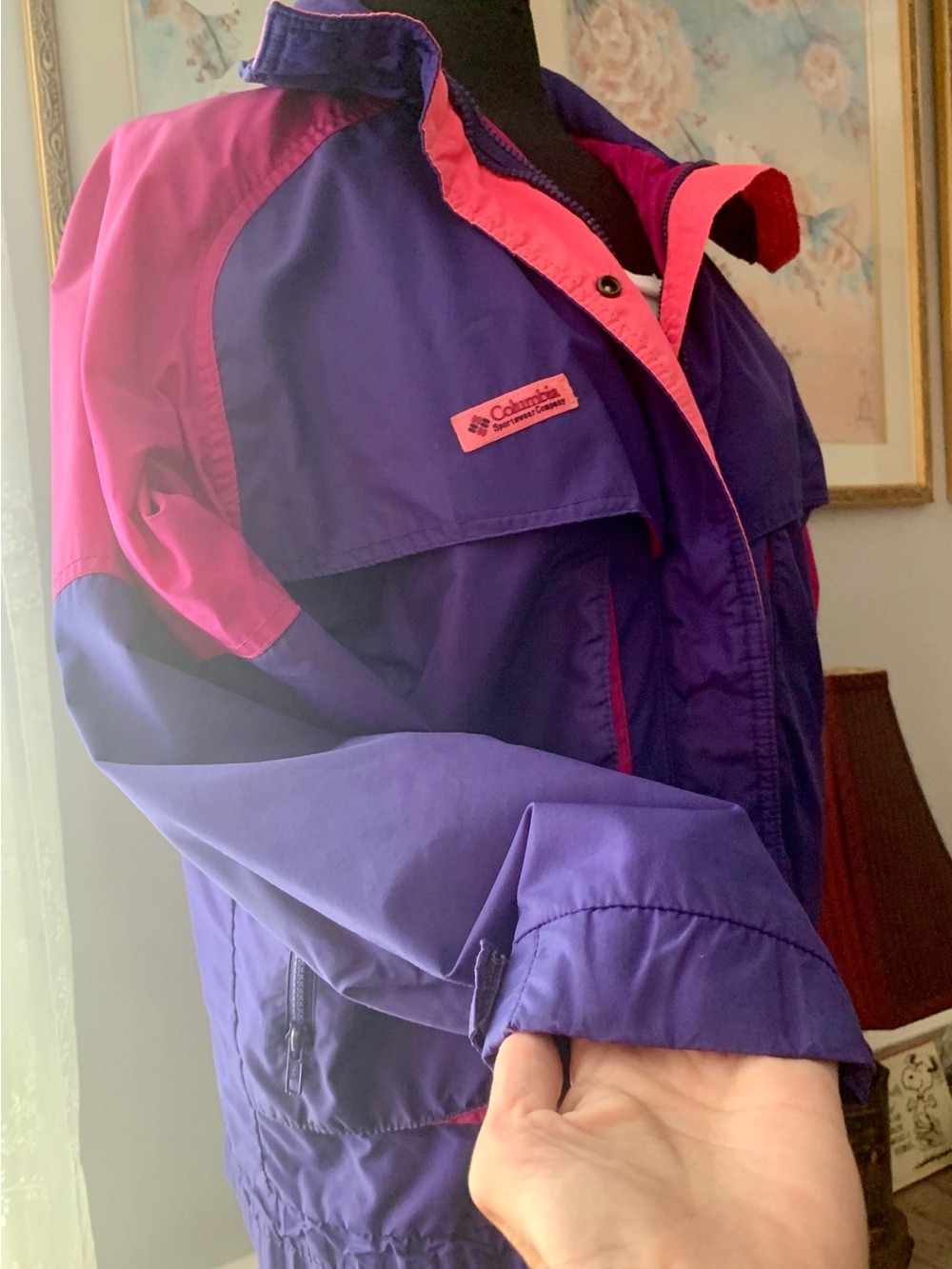 Columbia Vintage Powder Keg Woman’s Purple & Pink Waterproof Sportswear Jacket